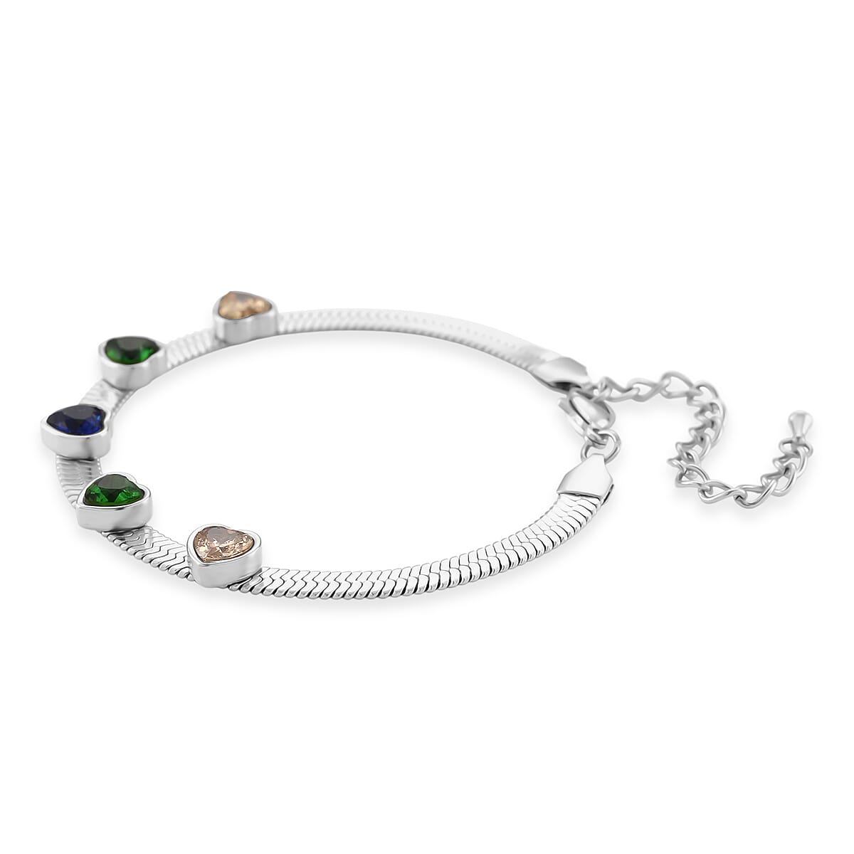 EverTrue “Quintessence of Love” Multi Color Austrian Crystal Bracelet in Stainless Steel (7.50-9.0In) image number 3