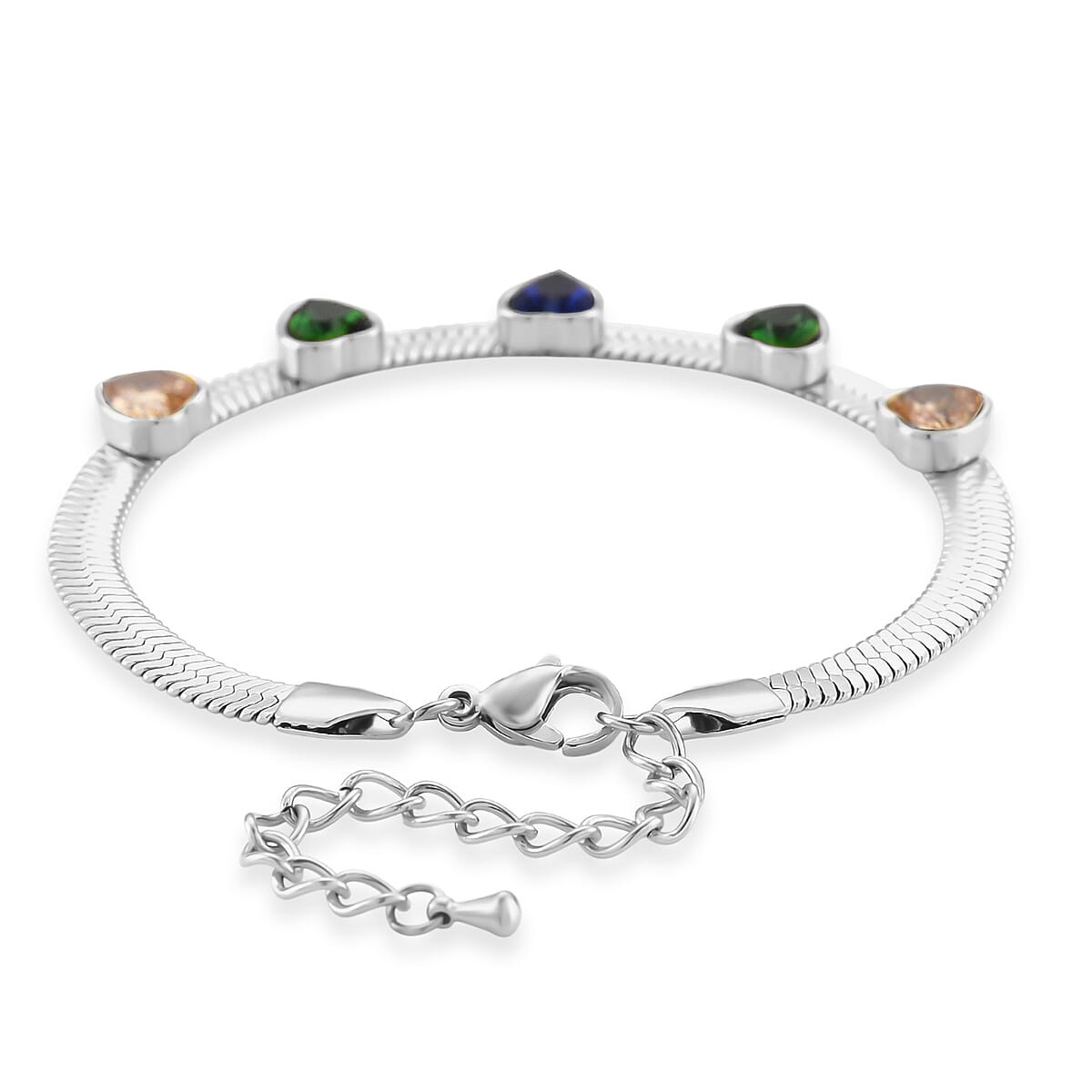 EverTrue “Quintessence of Love” Multi Color Austrian Crystal Bracelet in Stainless Steel (7.50-9.0In) image number 4