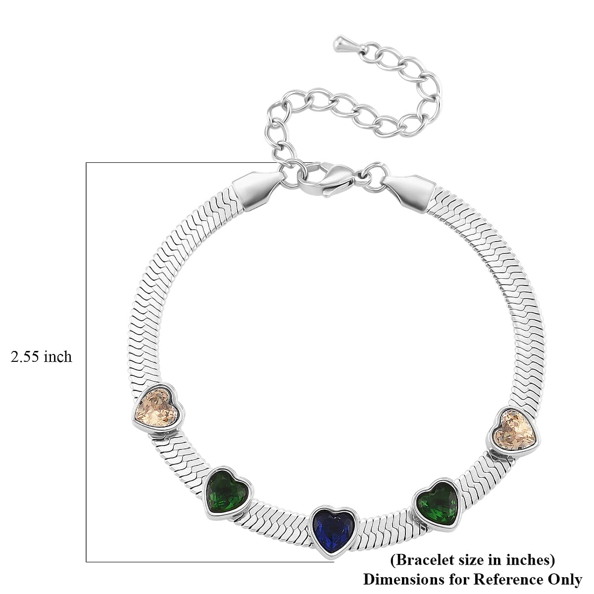 EverTrue “Quintessence of Love” Multi Color Austrian Crystal Bracelet in Stainless Steel (7.50-9.0In) image number 6