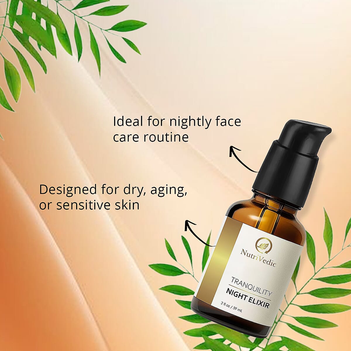 NutriVedic Tranquility Night Elixir (2oz) Made in US image number 2