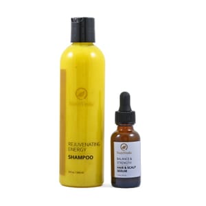 NutriVedic Rejuvenating Energy Shampoo (8 oz) with Hair & Scalp Serum (1oz) Made in US