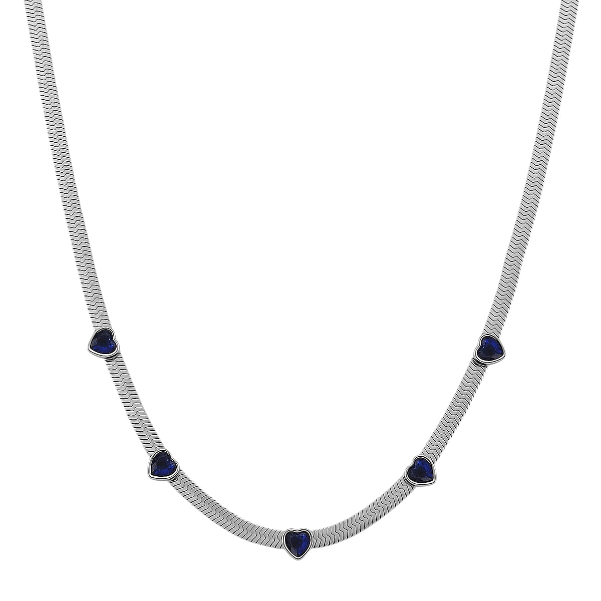 EverTrue “Quintessence of Love”Blue Austrian Crystal Station Choker in ION Plated Stainless Steel 20-22 Inches image number 0