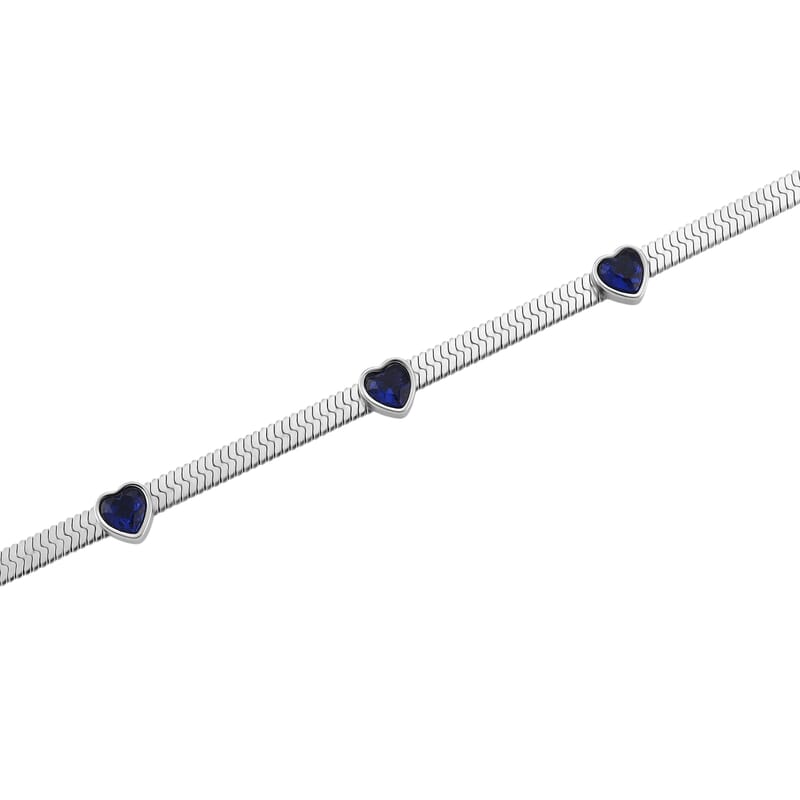 EverTrue “Quintessence of Love”Blue Austrian Crystal Station Choker in ION Plated Stainless Steel 20-22 Inches