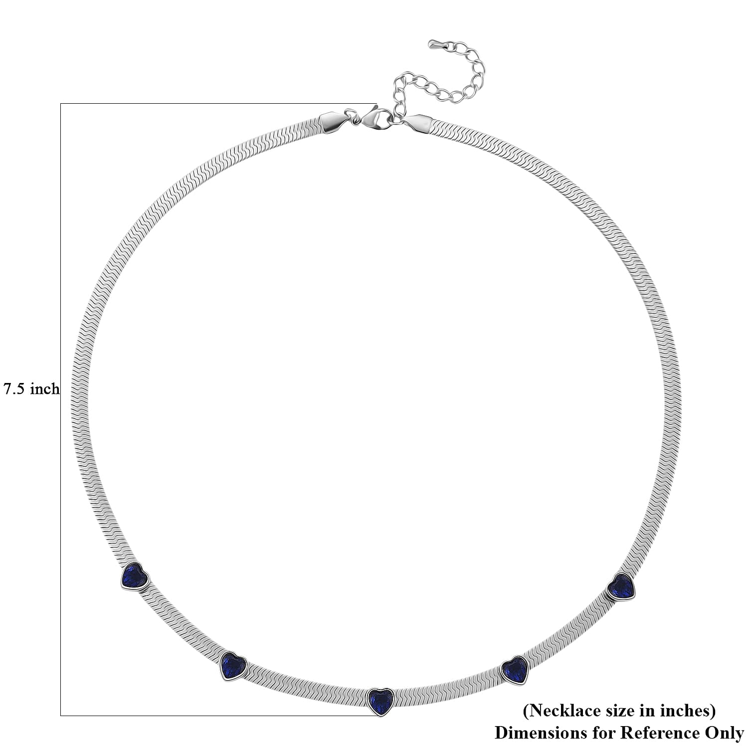 EverTrue “Quintessence of Love”Blue Austrian Crystal Station Choker in ION Plated Stainless Steel 20-22 Inches