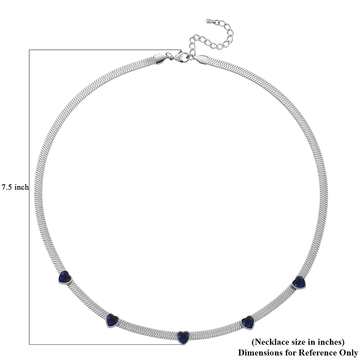 EverTrue “Quintessence of Love”Blue Austrian Crystal Station Choker in ION Plated Stainless Steel 20-22 Inches image number 5