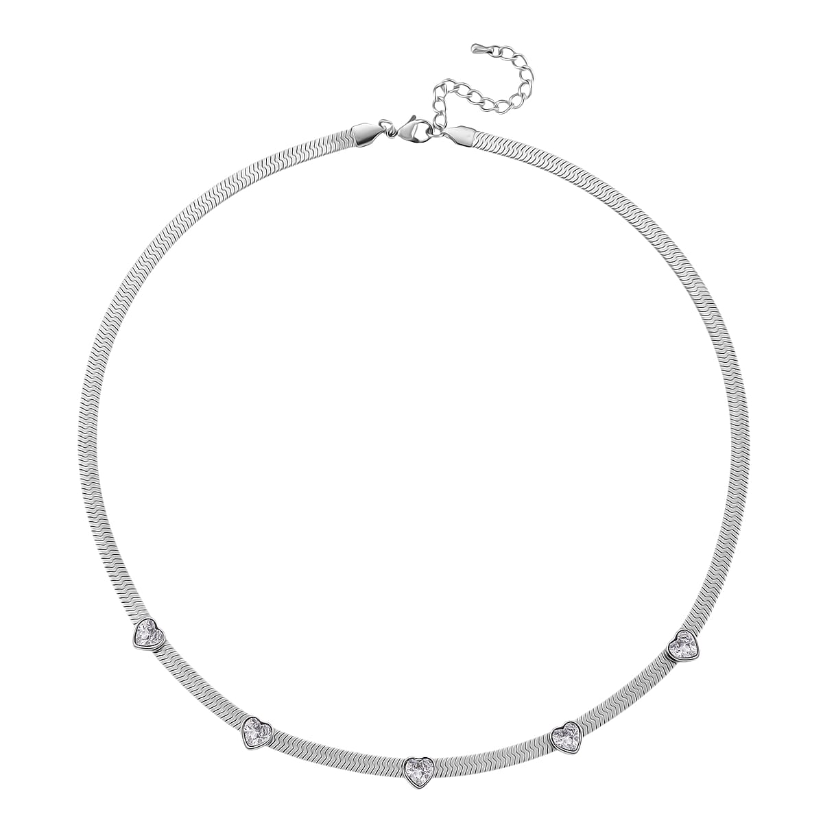 EverTrue Quintessence of Love Austrian Crystal Station Choker in ION Plated Stainless Steel 20-22 Inches image number 2