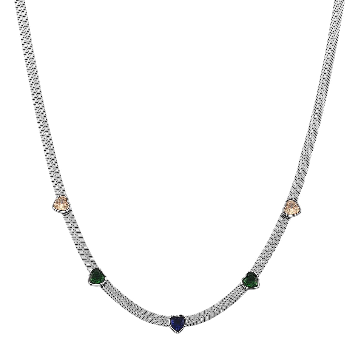 EverTrue “Quintessence of Love” Multi Color Austrian Crystal Station Choker in ION Plated Stainless Steel 20-22 Inches image number 0