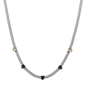 EverTrue “Quintessence of Love” Multi Color Austrian Crystal Station Choker in ION Plated Stainless Steel 20-22 Inches