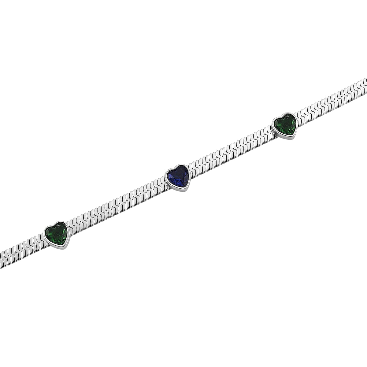 EverTrue “Quintessence of Love” Multi Color Austrian Crystal Station Choker in ION Plated Stainless Steel 20-22 Inches image number 3