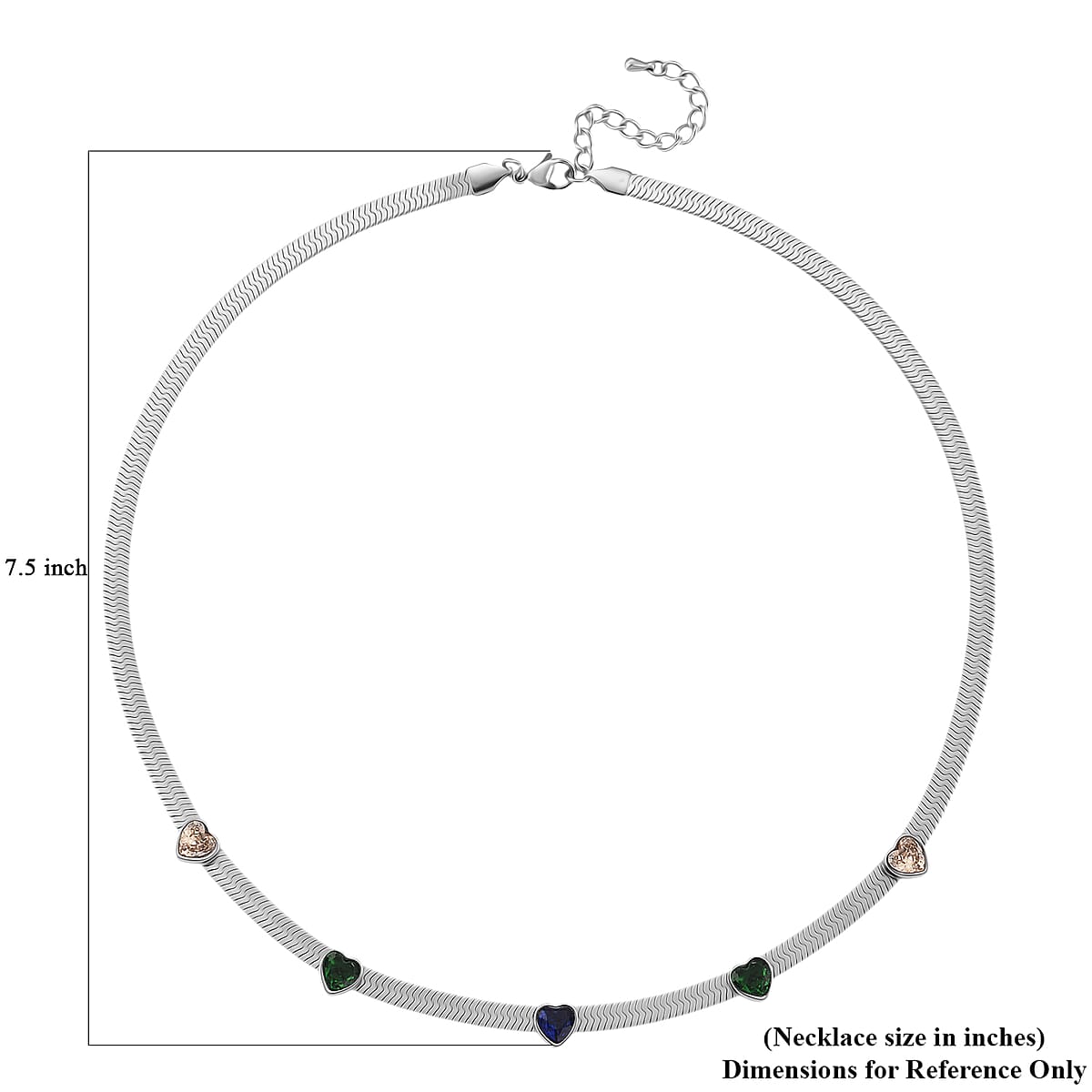 EverTrue “Quintessence of Love” Multi Color Austrian Crystal Station Choker in ION Plated Stainless Steel 20-22 Inches image number 5