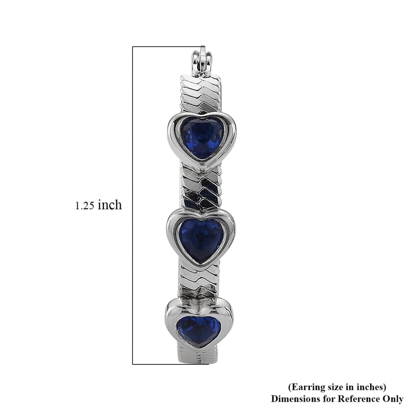 EverTrue Quintessence of Love Blue Austrian Crystal Hoop Earrings in Stainless Steel