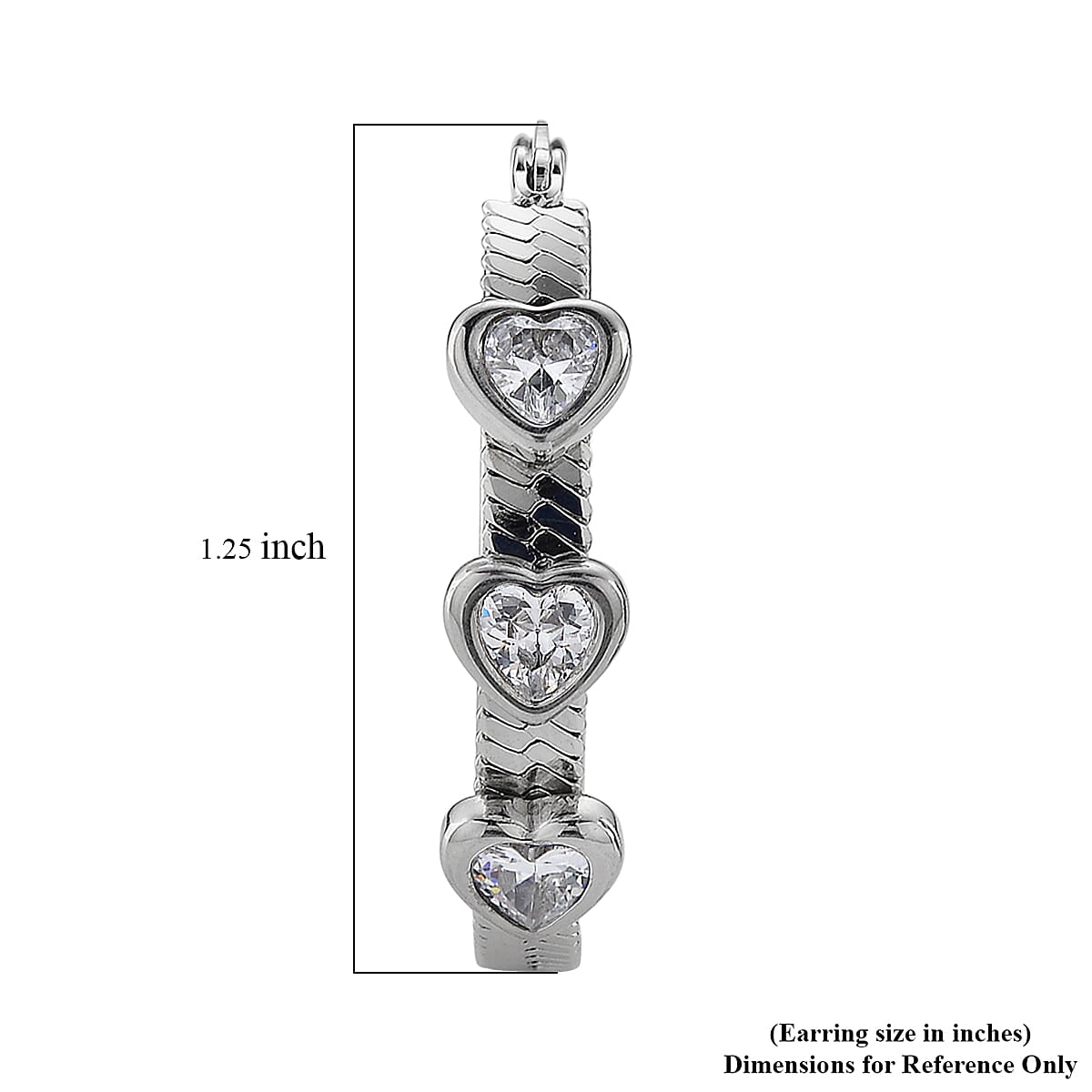 EverTrue Quintessence of Love Austrian Crystal Hoop Earrings in Stainless Steel image number 5