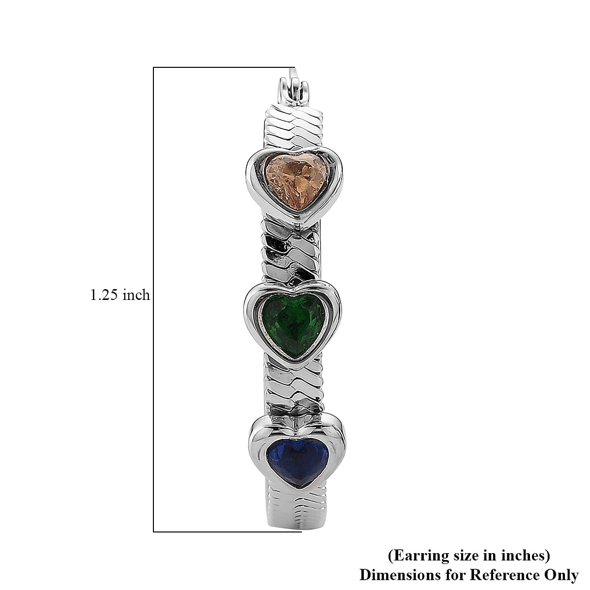 EverTrue Quintessence of Love Multi Color Austrian Crystal Hoop Earrings in Stainless Steel image number 5