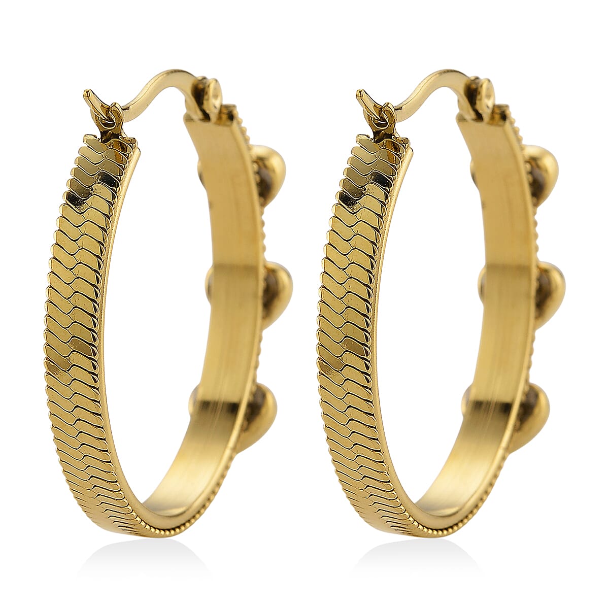 EverTrue Quintessence of Love Green Austrian Crystal Hoop Earrings in ION Plated YG Stainless Steel image number 4