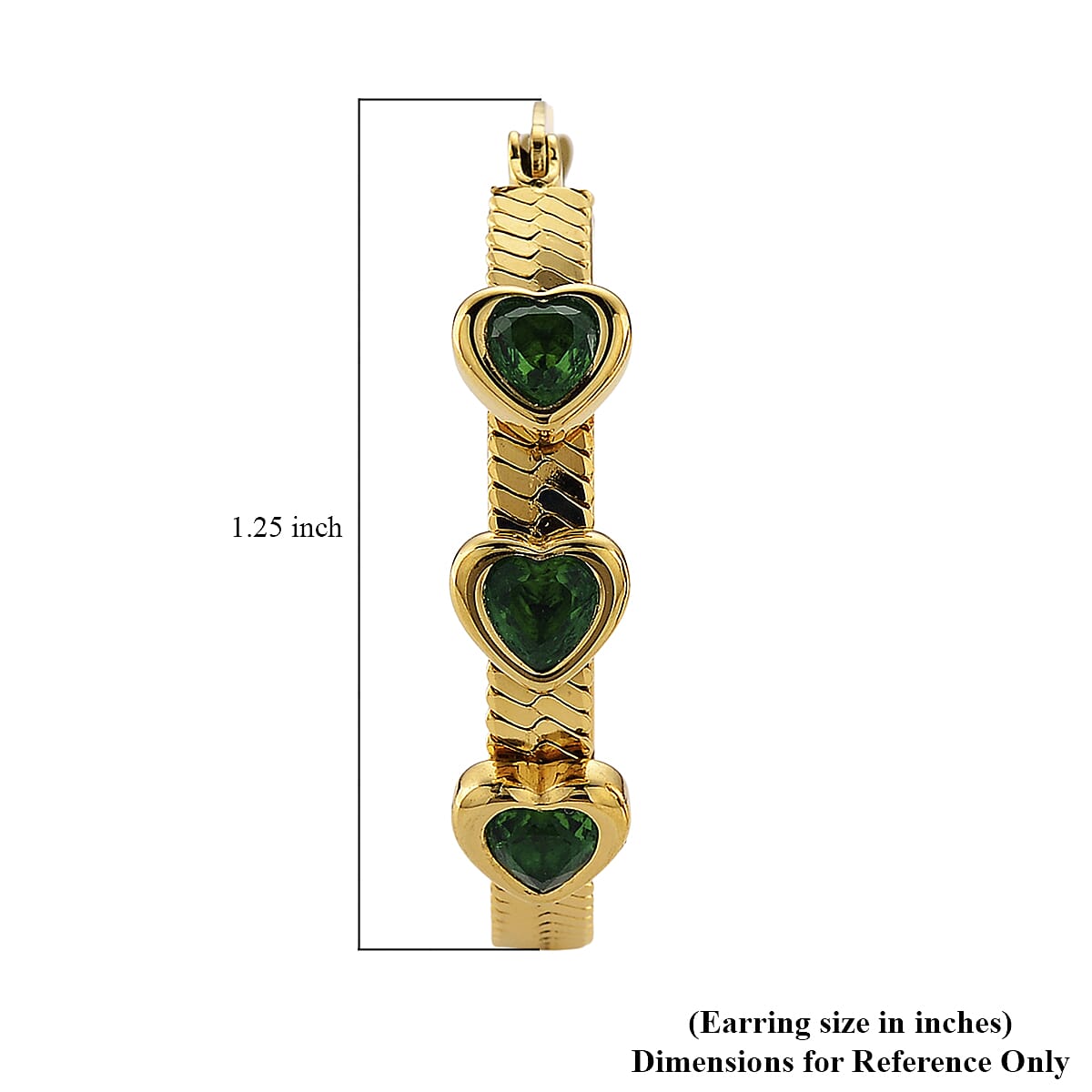 EverTrue Quintessence of Love Green Austrian Crystal Hoop Earrings in ION Plated YG Stainless Steel image number 5