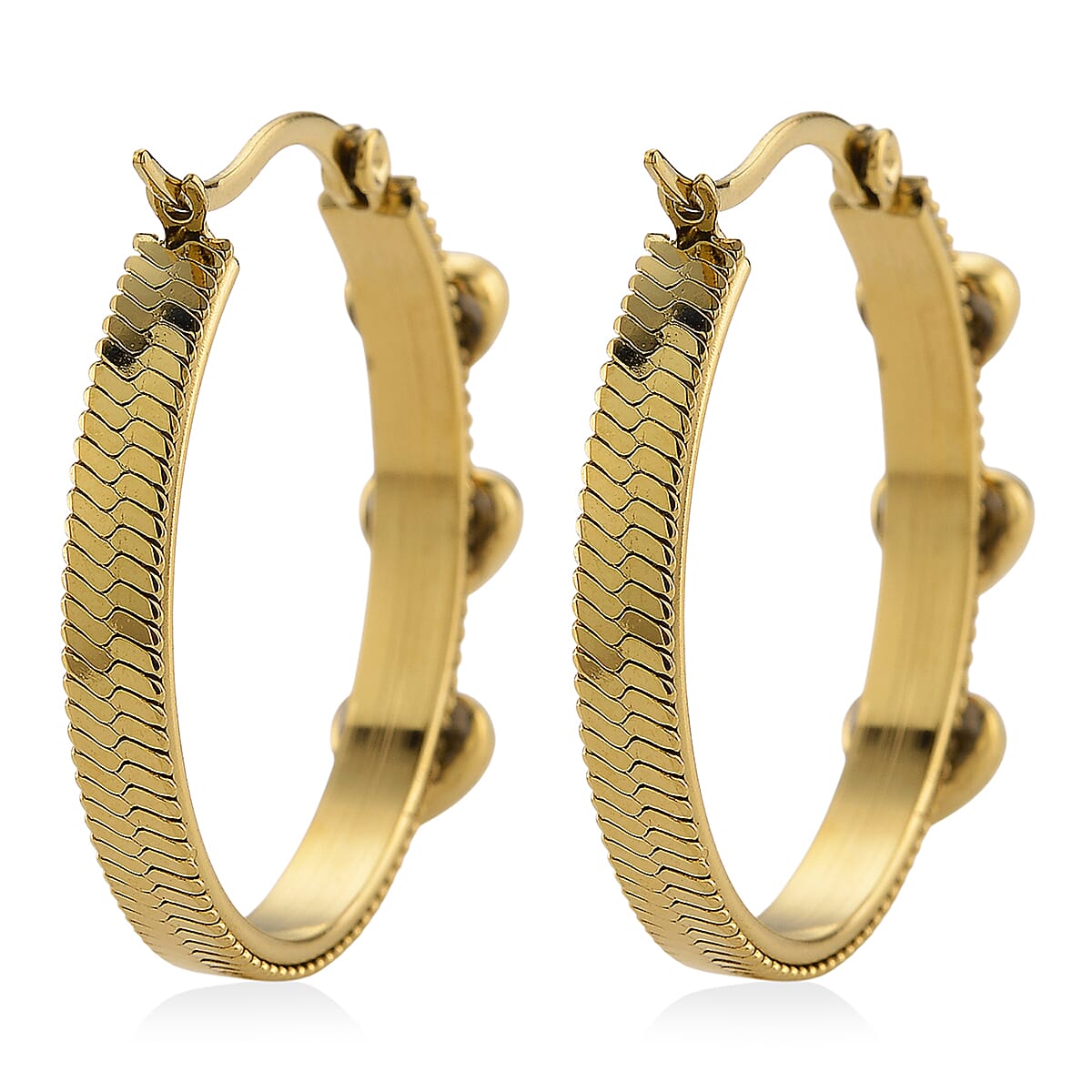 EverTrue Quintessence of Love Champagne Austrian Crystal Hoop Earrings in ION Plated YG Stainless Steel image number 4