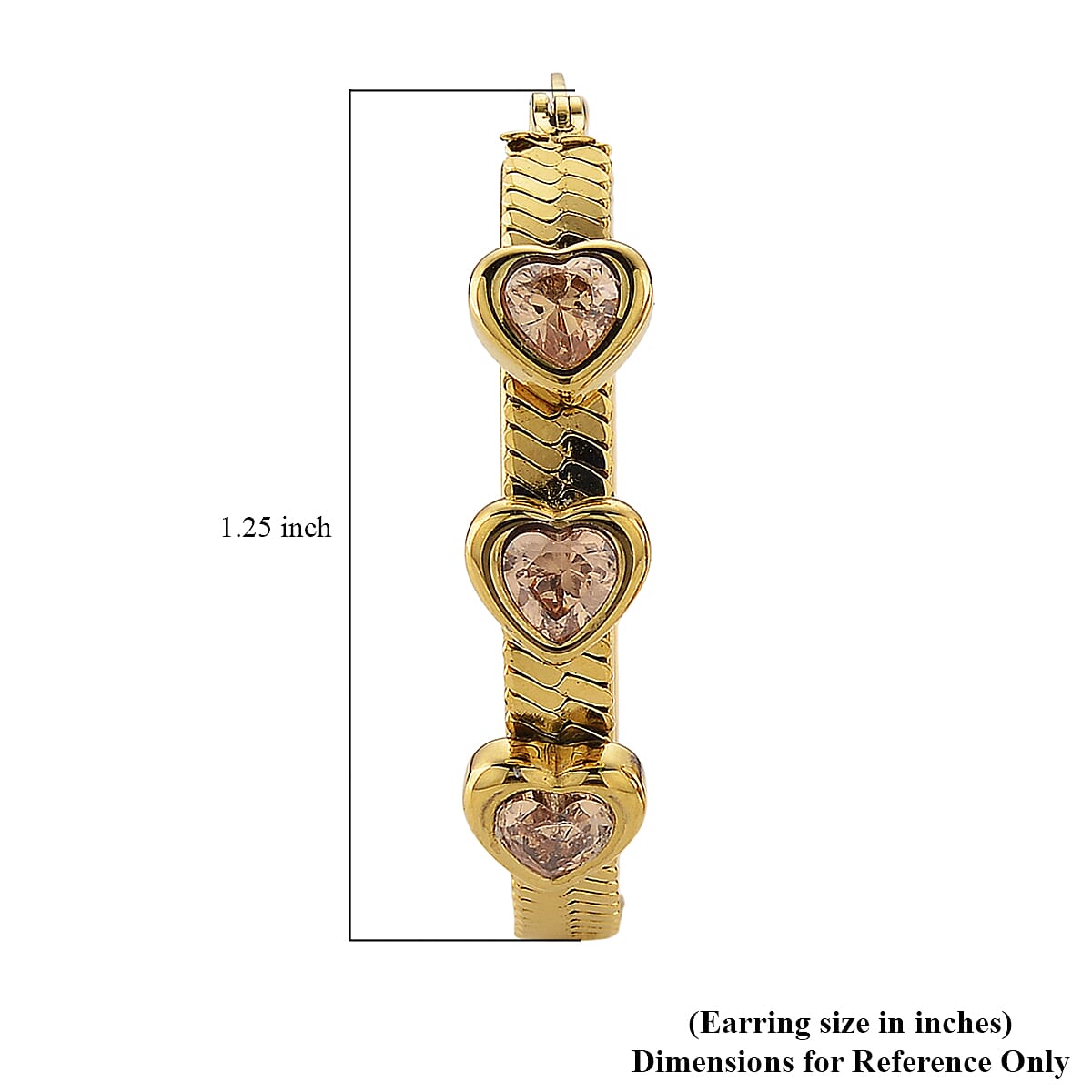 EverTrue Quintessence of Love Champagne Austrian Crystal Hoop Earrings in ION Plated YG Stainless Steel image number 5