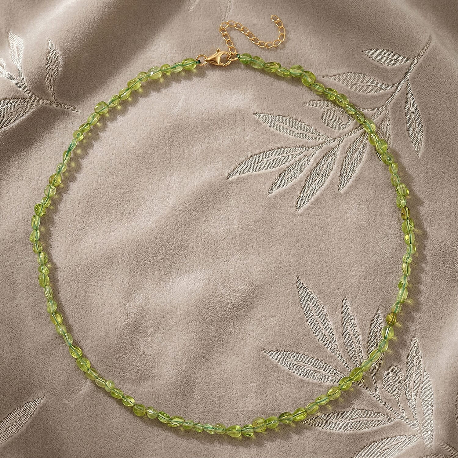 Hebei Peridot 65.00 ctw Adjustable Necklace in 14K YG Over Sterling Silver