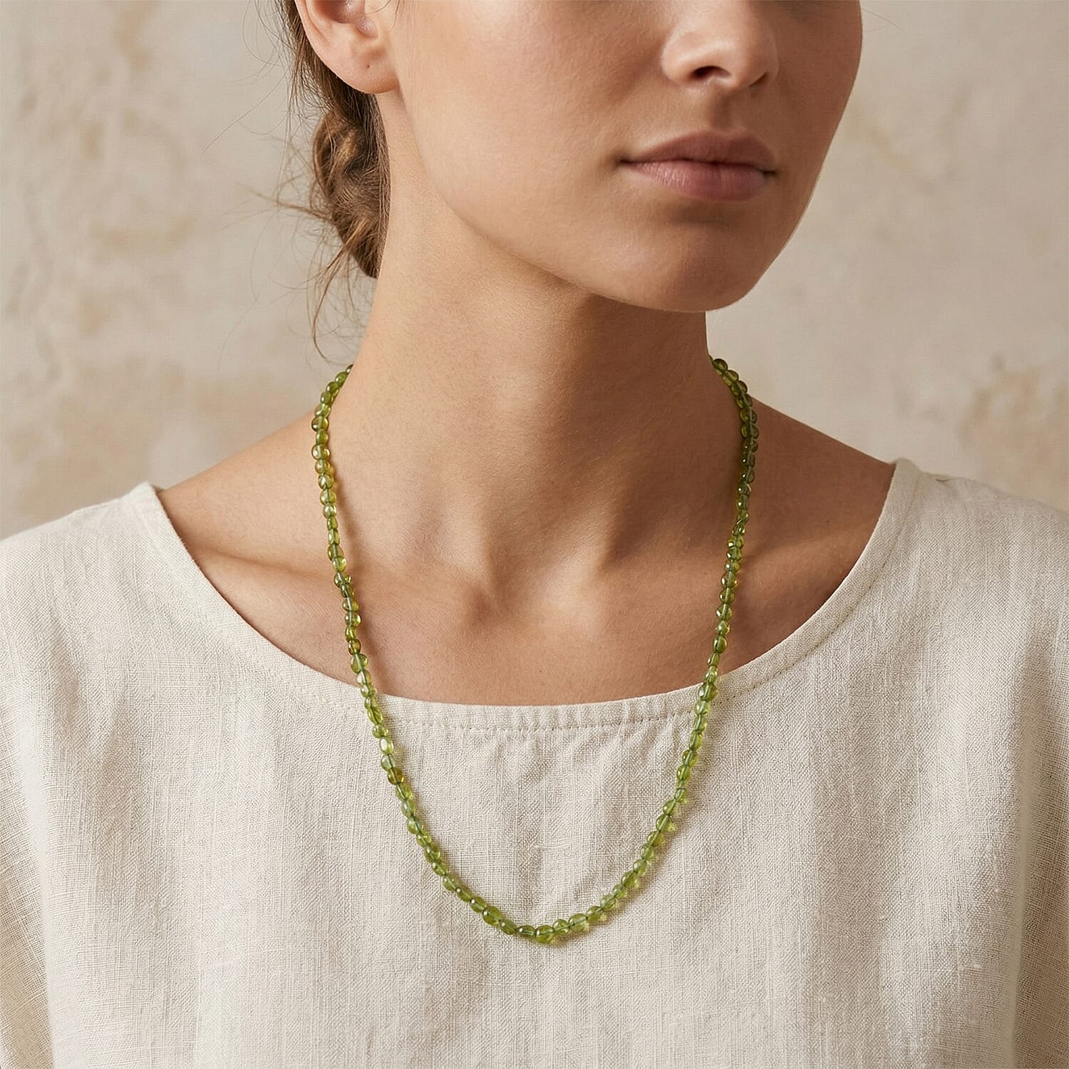 Hebei Peridot 65.00 ctw Adjustable Necklace in 14K YG Over Sterling Silver