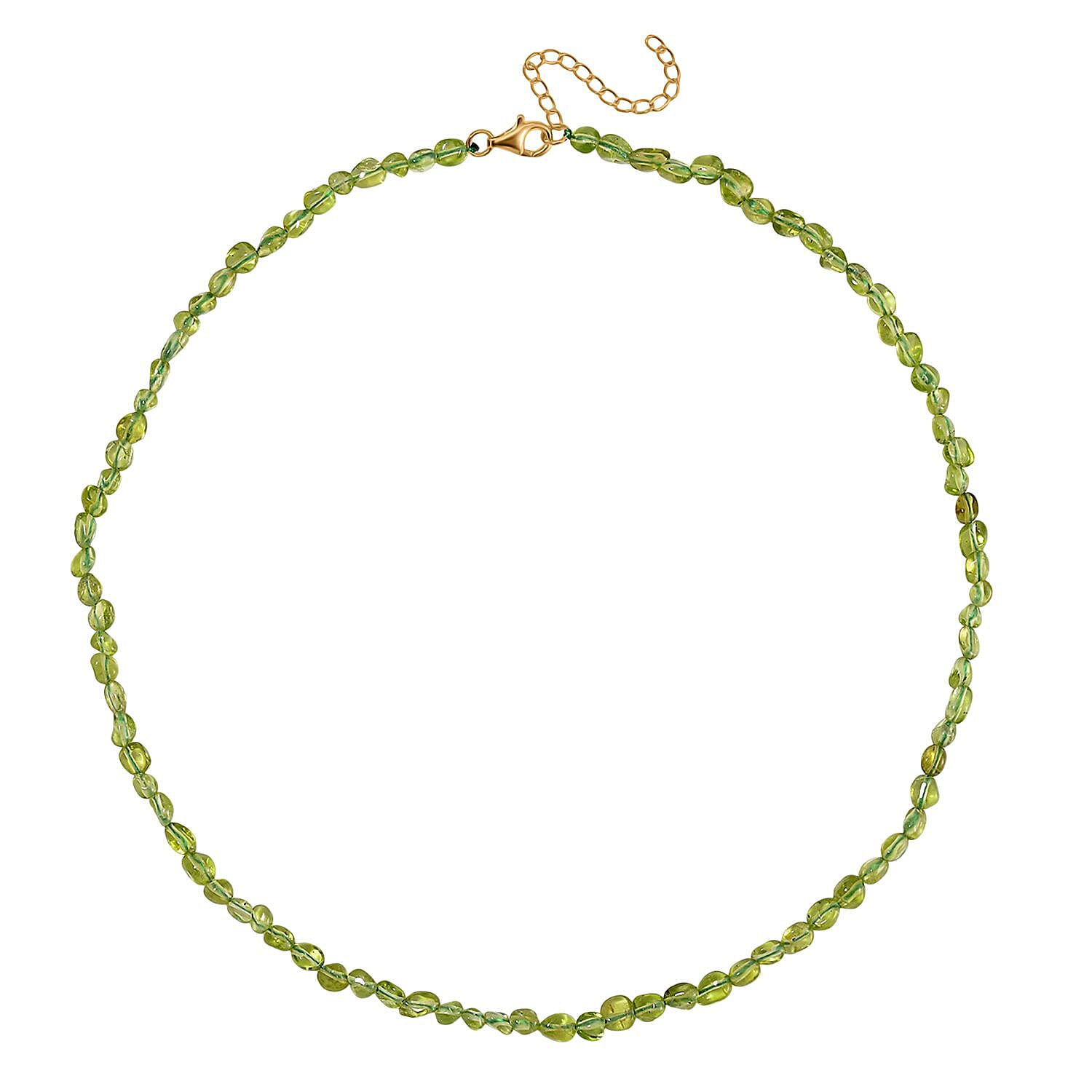 Hebei Peridot 65.00 ctw Adjustable Necklace in 14K YG Over Sterling Silver