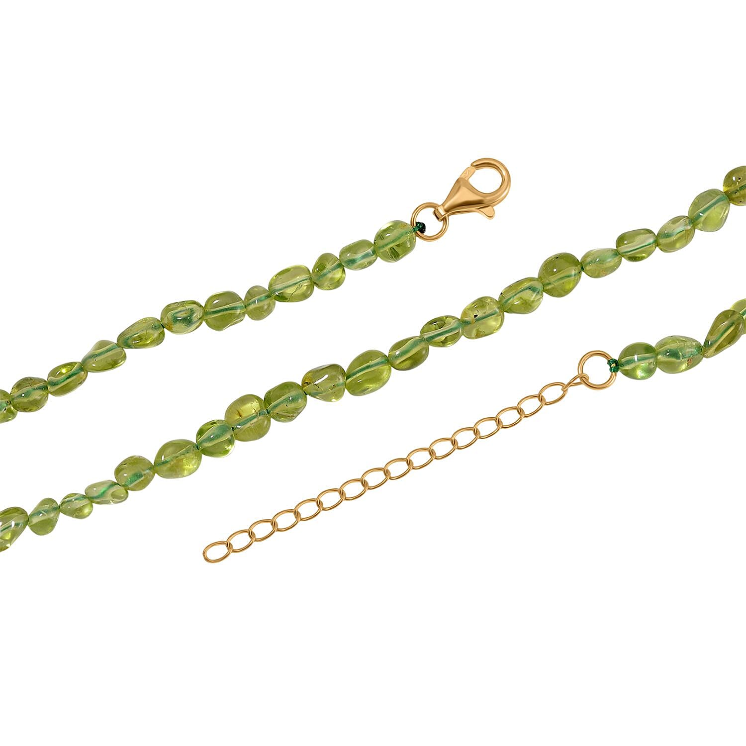 Hebei Peridot 65.00 ctw Adjustable Necklace in 14K YG Over Sterling Silver