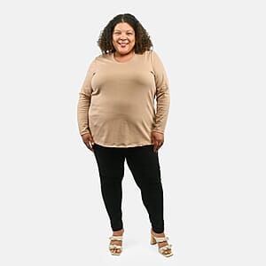 Isaac Mizrahi Cappucino Pima Cotton V-Neck Tunic - 1X
