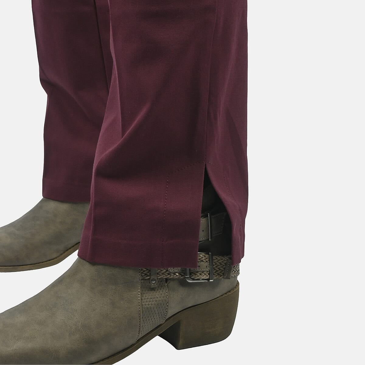 Isaac Mizrahi Dark Cherry Regular 24/7 Stretch Full Length Pant - Size 24 image number 4