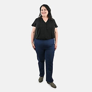 Isaac Mizrahi Dark Navy Regular 24/7 Stretch Full Length Pant - Size 24