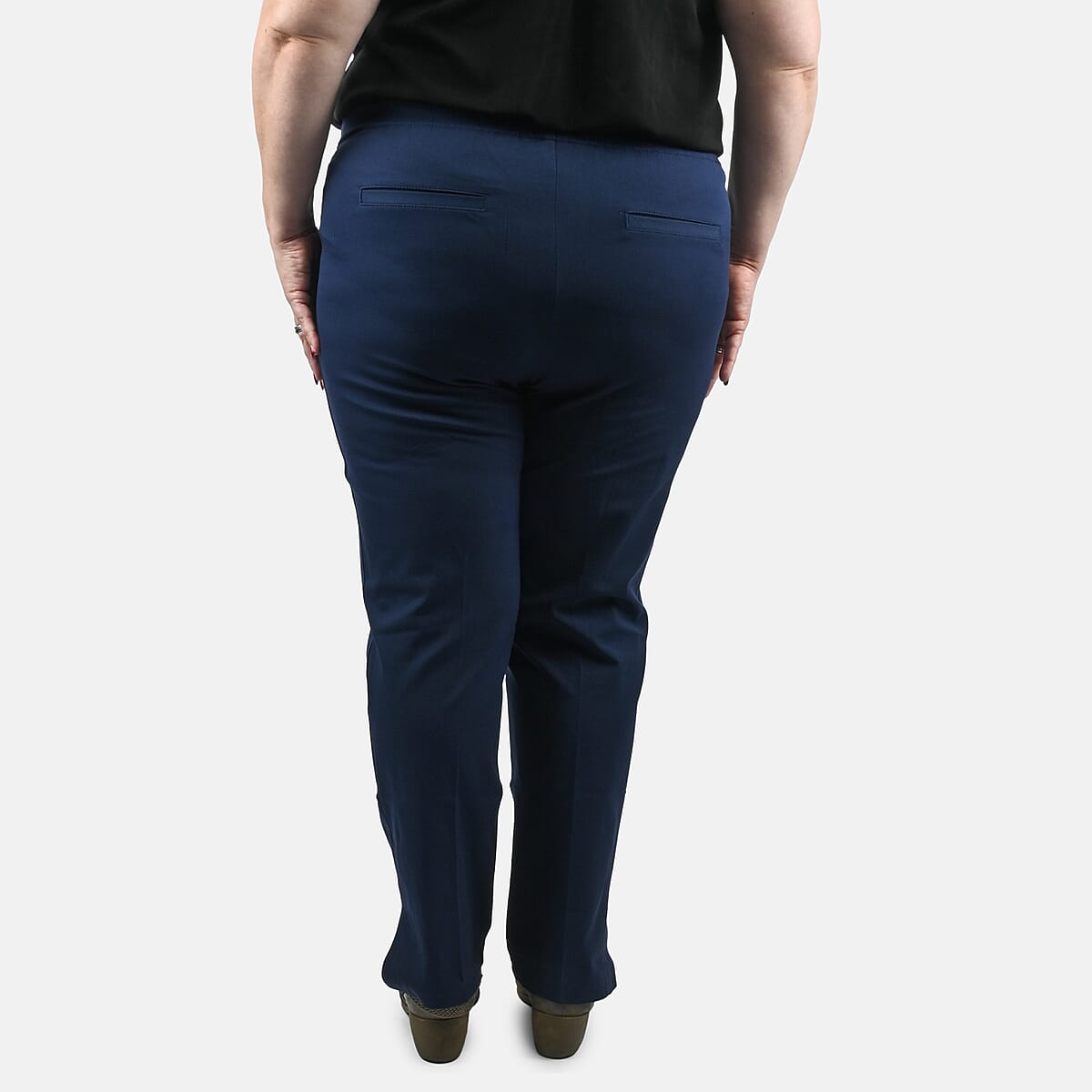 Isaac Mizrahi Dark Navy Regular 24/7 Stretch Full Length Pant - Size 24 image number 1