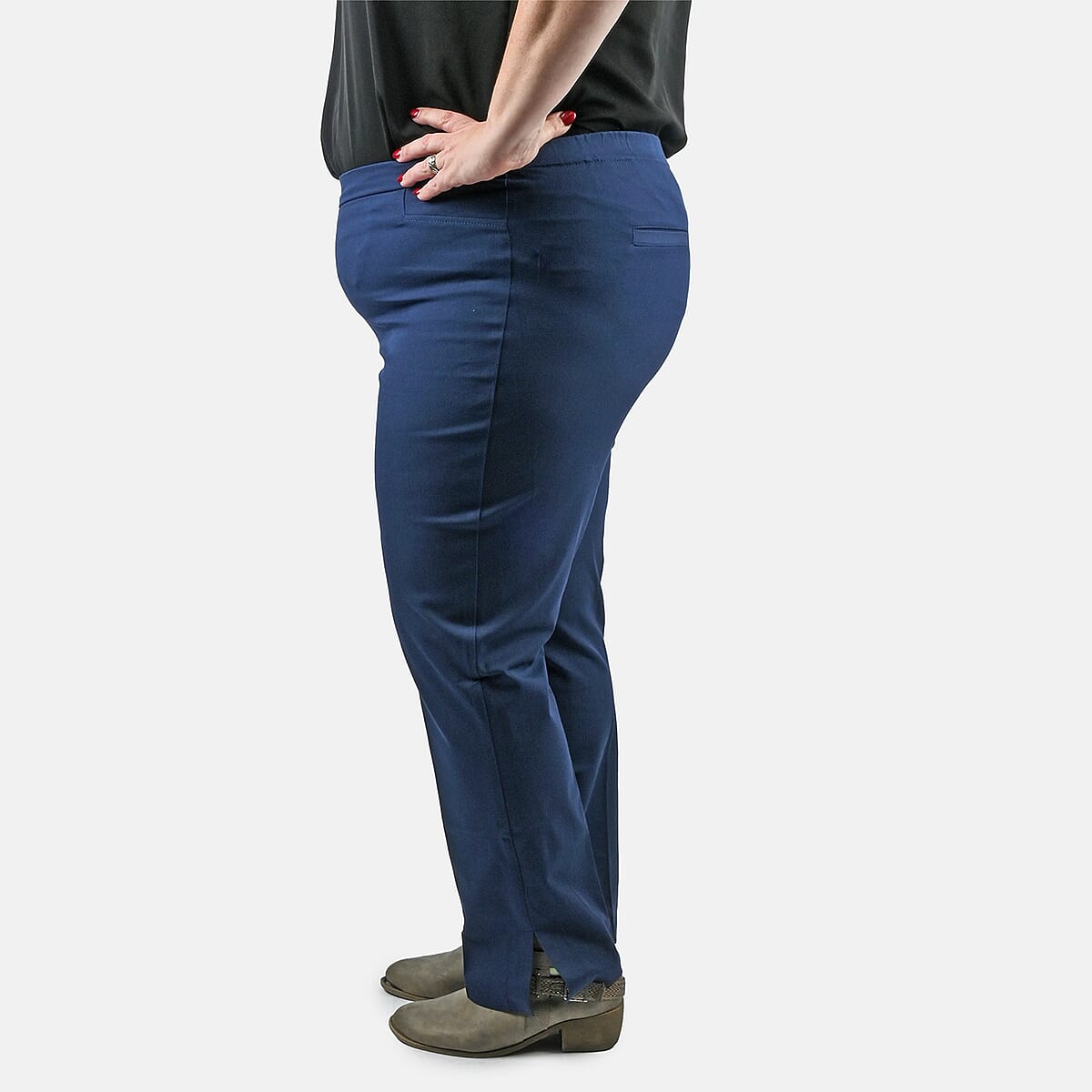 Isaac Mizrahi Dark Navy Regular 24/7 Stretch Full Length Pant - Size 24 image number 2