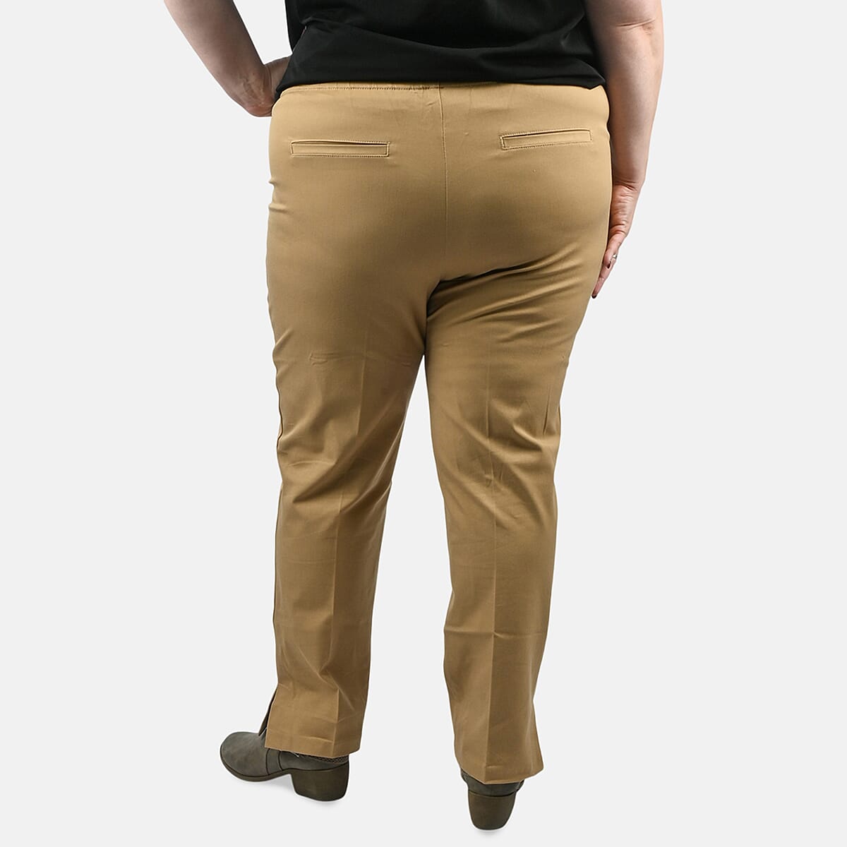 Isaac Mizrahi Medium Camel Regular 24/7 Stretch Full Length Pant - Size 18 image number 1
