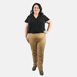 Isaac Mizrahi Medium Camel Regular 24/7 Stretch Full Length Pant - Size 20