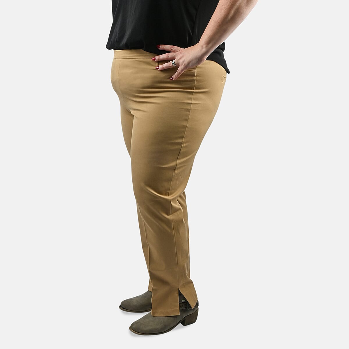Isaac Mizrahi Medium Camel Regular 24/7 Stretch Full Length Pant - Size 20 image number 2