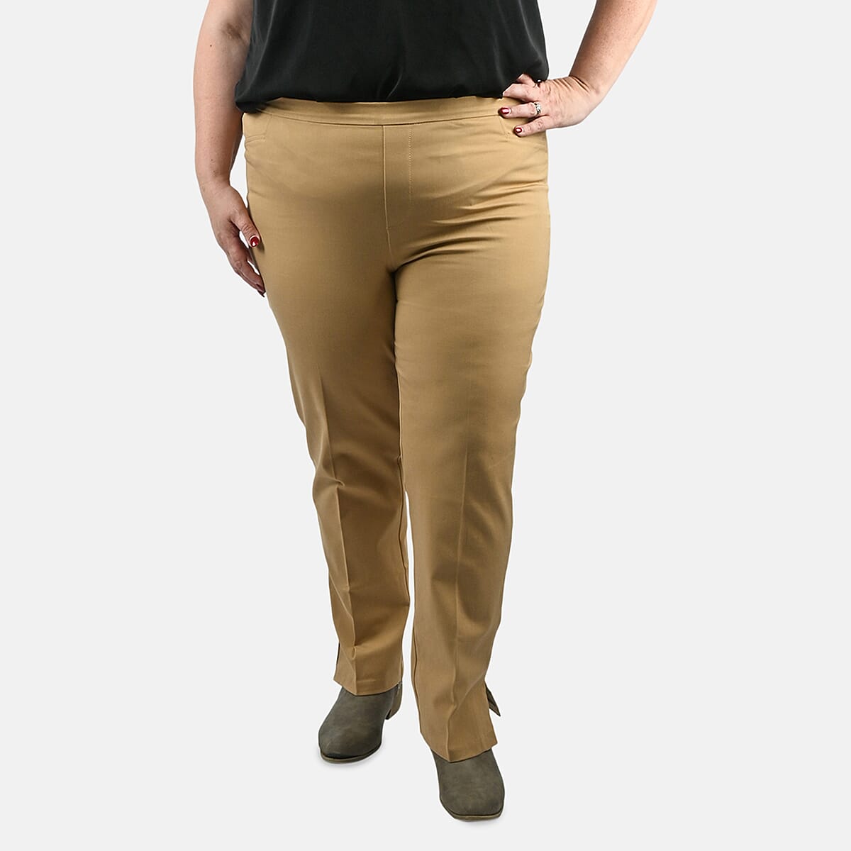 Isaac Mizrahi Medium Camel Regular 24/7 Stretch Full Length Pant - Size 20 image number 3