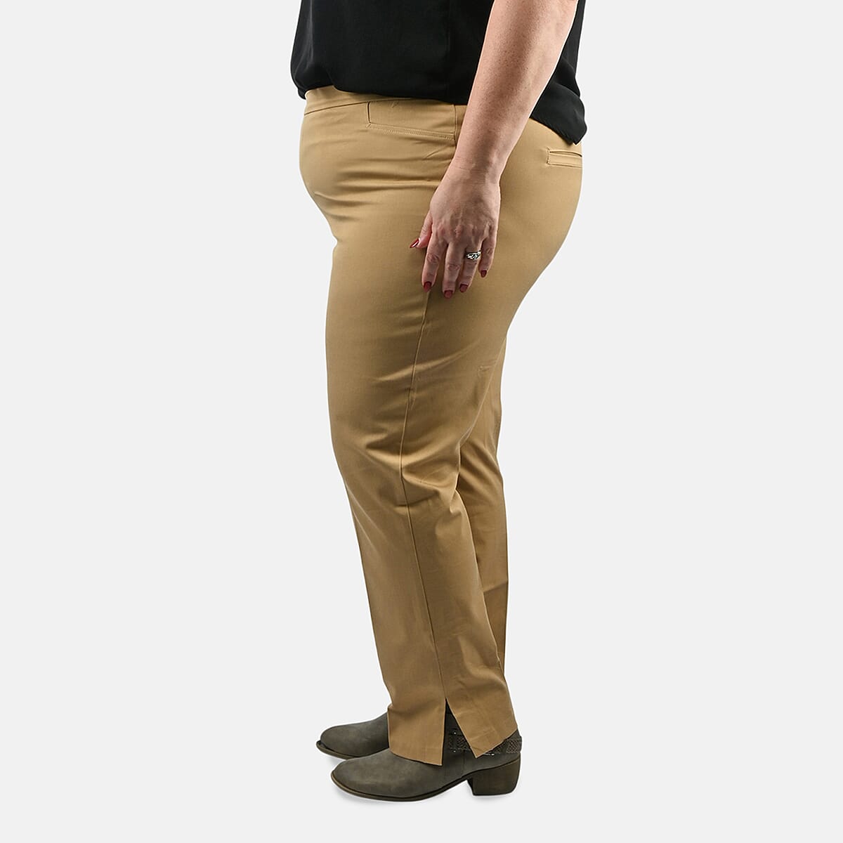 Isaac Mizrahi Medium Camel Regular 24/7 Stretch Full Length Pant - Size 20 image number 4
