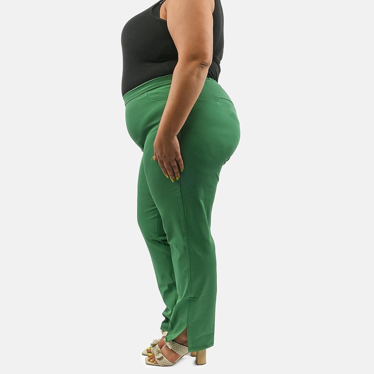 Isaac Mizrahi Myrtle Green Regular 24/7 Stretch Full Length Pant - Size 24 image number 2