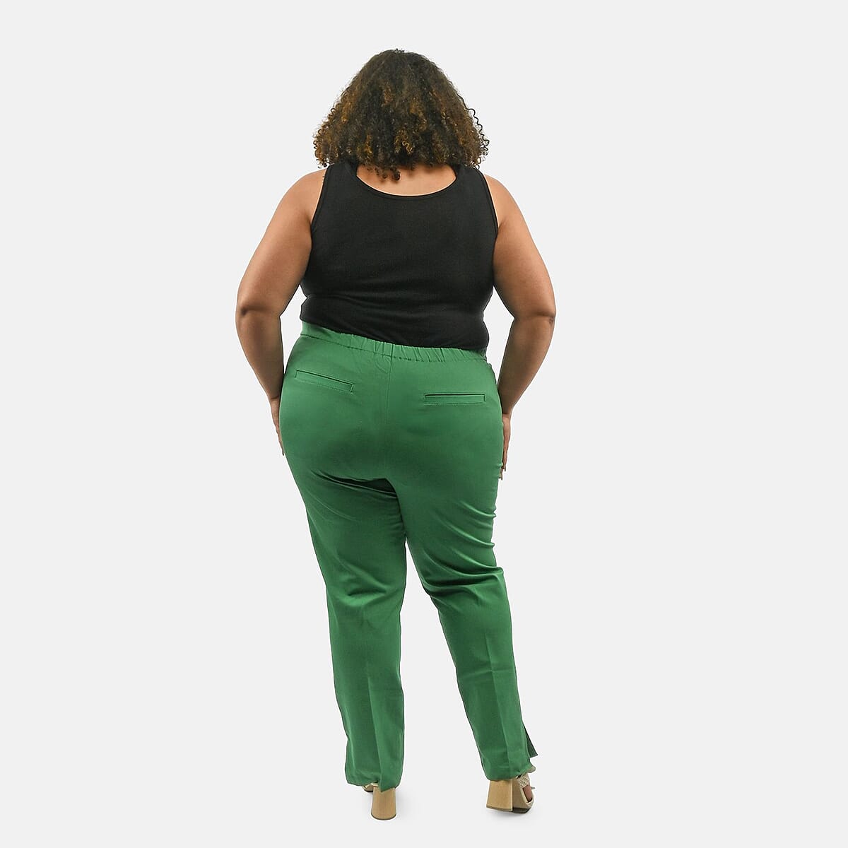 Isaac Mizrahi Myrtle Green Regular 24/7 Stretch Full Length Pant - Size 30 image number 1