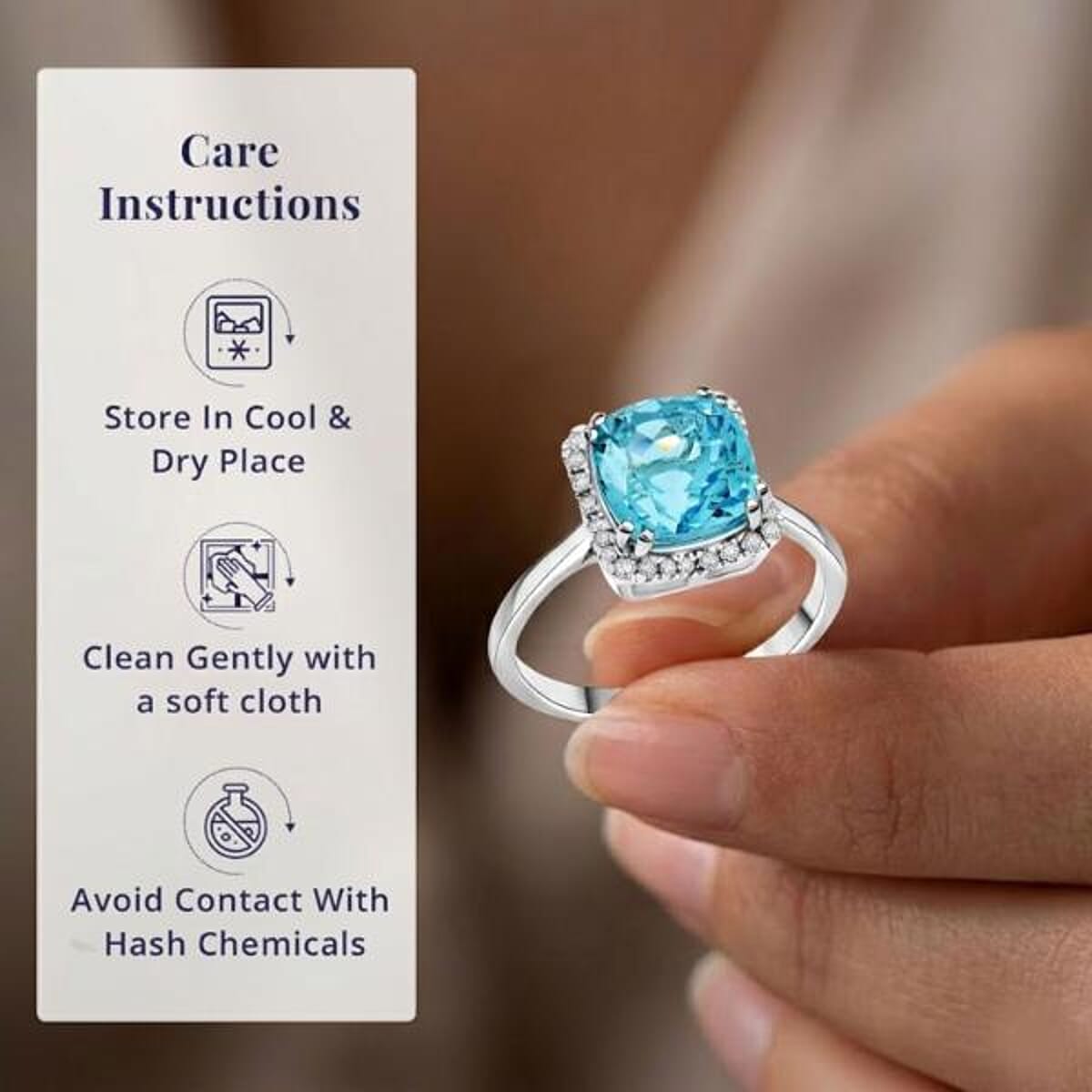 Certified & Appraised Luxoro AAA Santa Maria Aquamarine and G-H I2 Diamond 3.35 ctw Ring in 14K White Gold (Size 10.5) image number 4