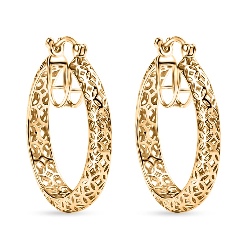 Mirage Collection Hoop Earrings in 10K Yellow Gold 2.35 Grams