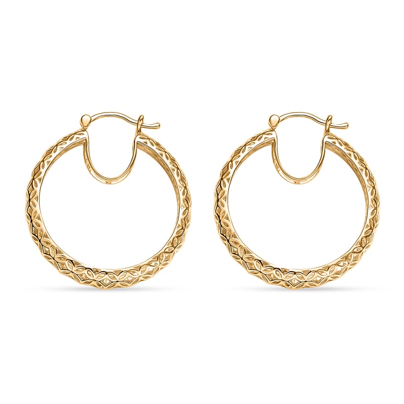 Mirage Collection Hoop Earrings in 10K Yellow Gold 2.35 Grams