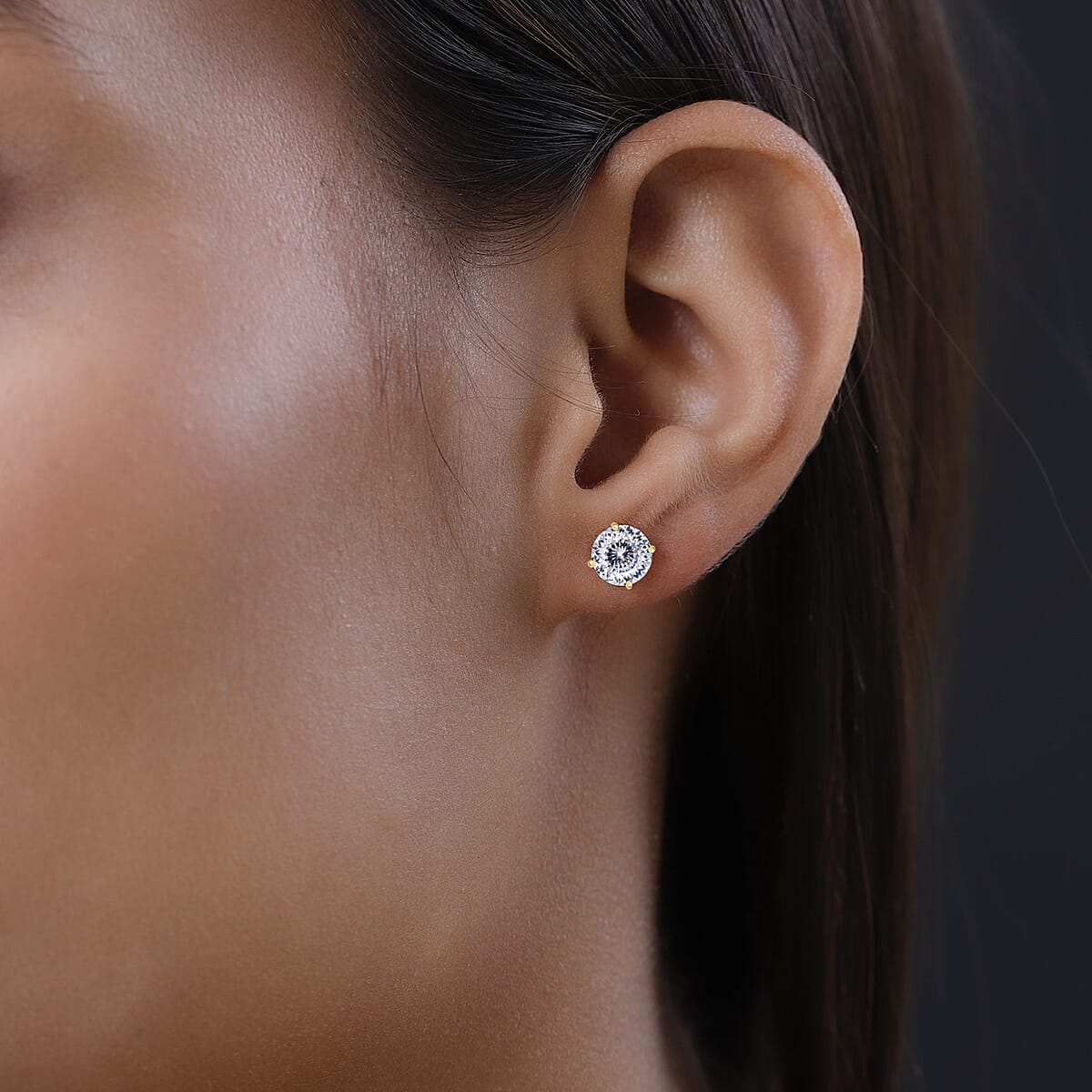 120 Facet Moissanite Solitaire Stud Earrings in 10K Rose Gold 2.00 ctw (Del. in 10-12 Days) image number 1