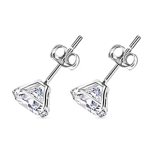 120 Facet Moissanite 1.95 ctw Earrings in 10K White Gold (Del. in 10-12 Days)