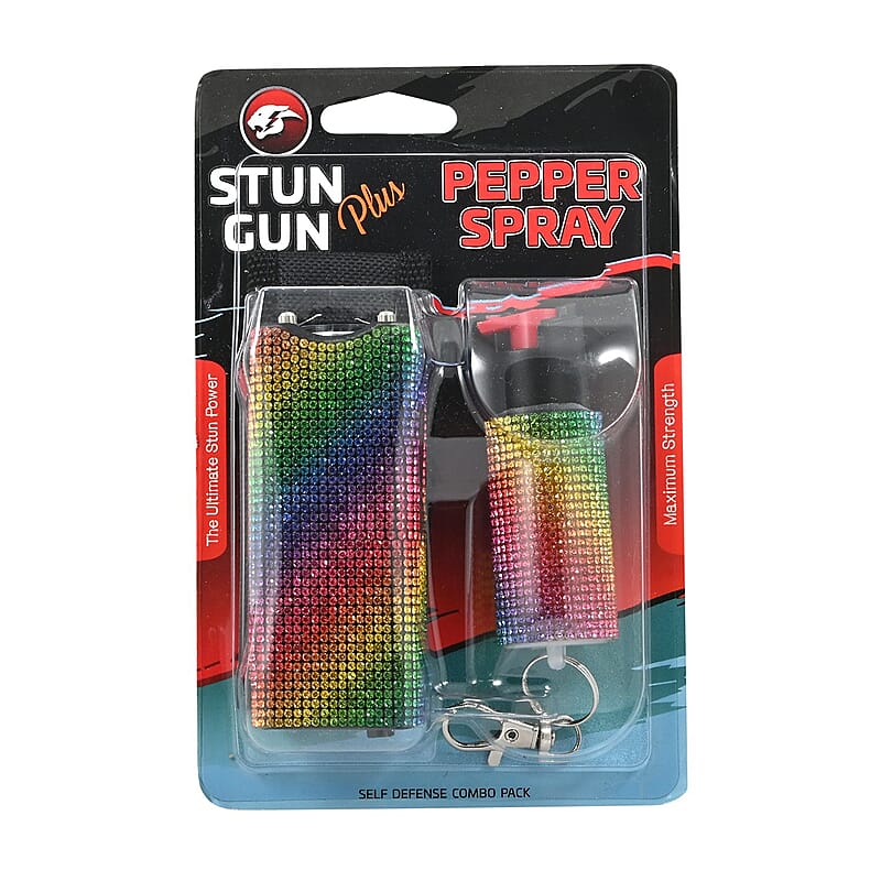 Closeout Rainbow Rhinestone Stun Gun & Pepper Spray