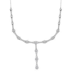 D'Joy Diamond 2.50 ctw Art Deco Necklace in Rhodium Over Sterling Silver 18 Inches