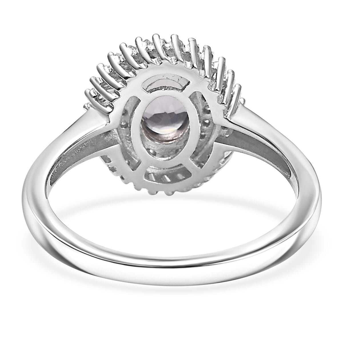 Premium Tanzanian Lavender Spinel, Diamond Ring in Rhodium Over Sterling Silver (Size 10.0) 1.20 ctw image number 4
