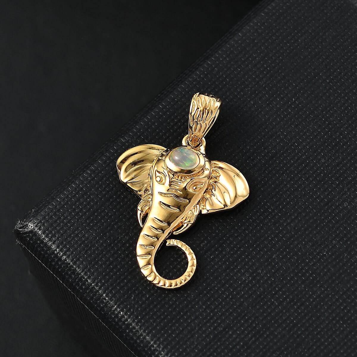 D'Joy Premium Ethiopian Welo Opal 0.10 ctw Pendant without Chain in 18K Vermeil YG Over Sterling Silver image number 1