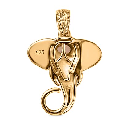 D'Joy Premium Ethiopian Welo Opal 0.10 ctw Pendant without Chain in 18K Vermeil YG Over Sterling Silver