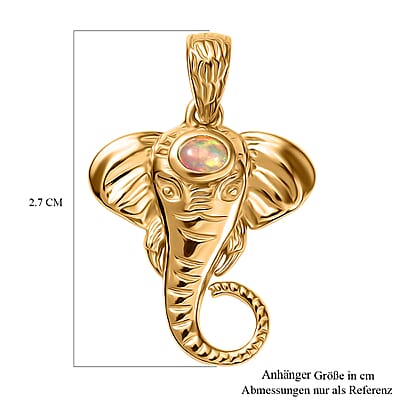 D'Joy Premium Ethiopian Welo Opal 0.10 ctw Pendant without Chain in 18K Vermeil YG Over Sterling Silver