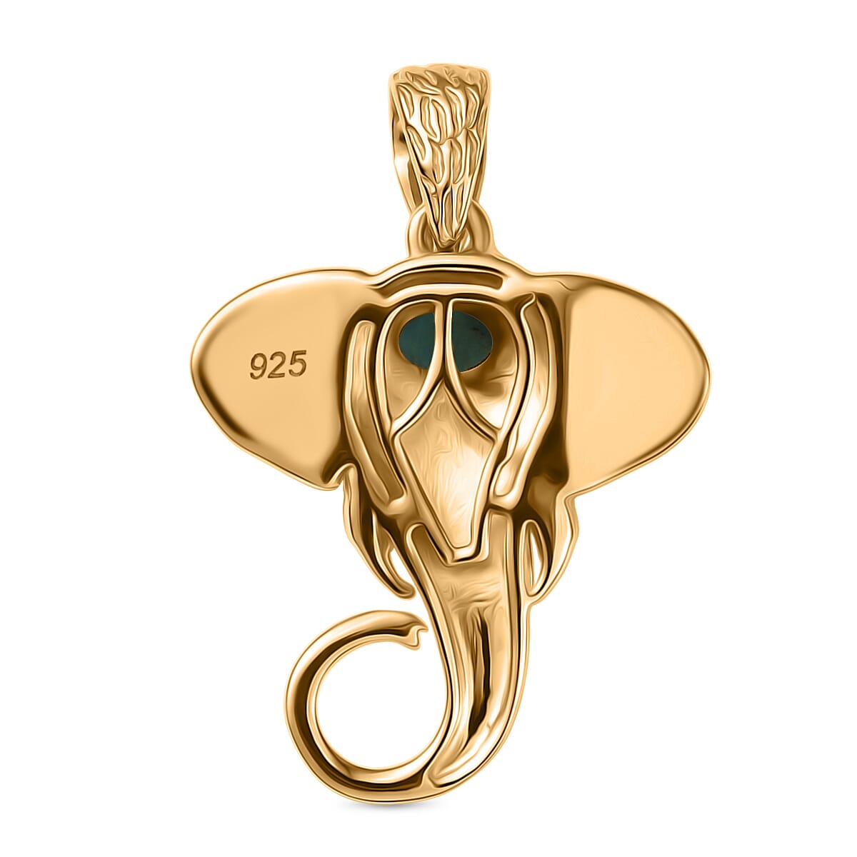 D'Joy Sleeping Beauty Turquoise 0.20 ctw Fancy Pendant without Chain in 18K Vermeil Yellow Gold Over Sterling Silver image number 4