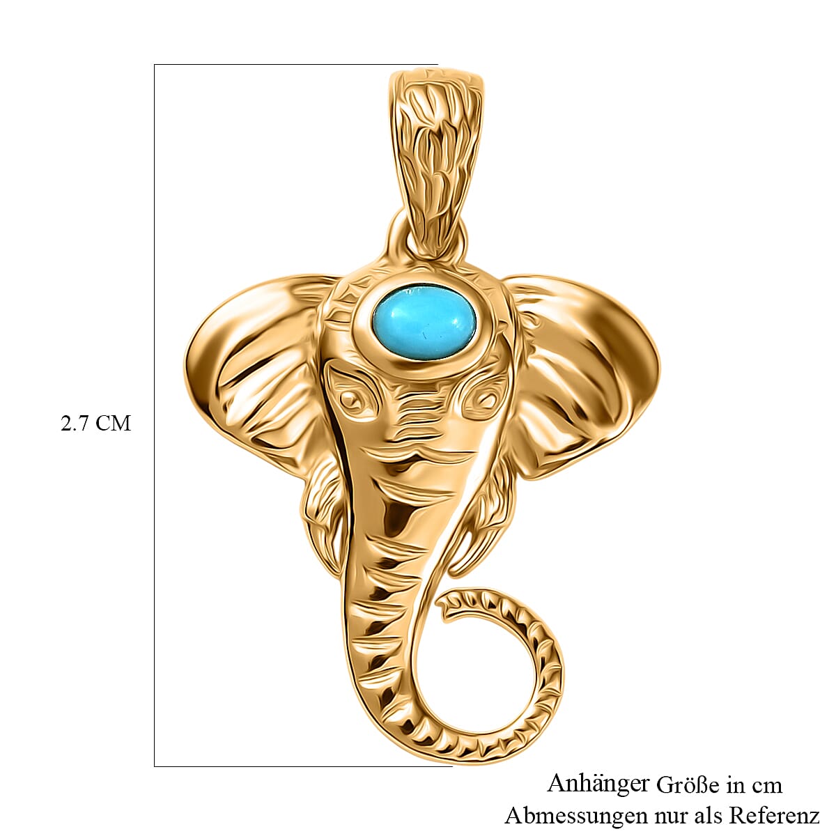 D'Joy Sleeping Beauty Turquoise 0.20 ctw Fancy Pendant without Chain in 18K Vermeil Yellow Gold Over Sterling Silver image number 5